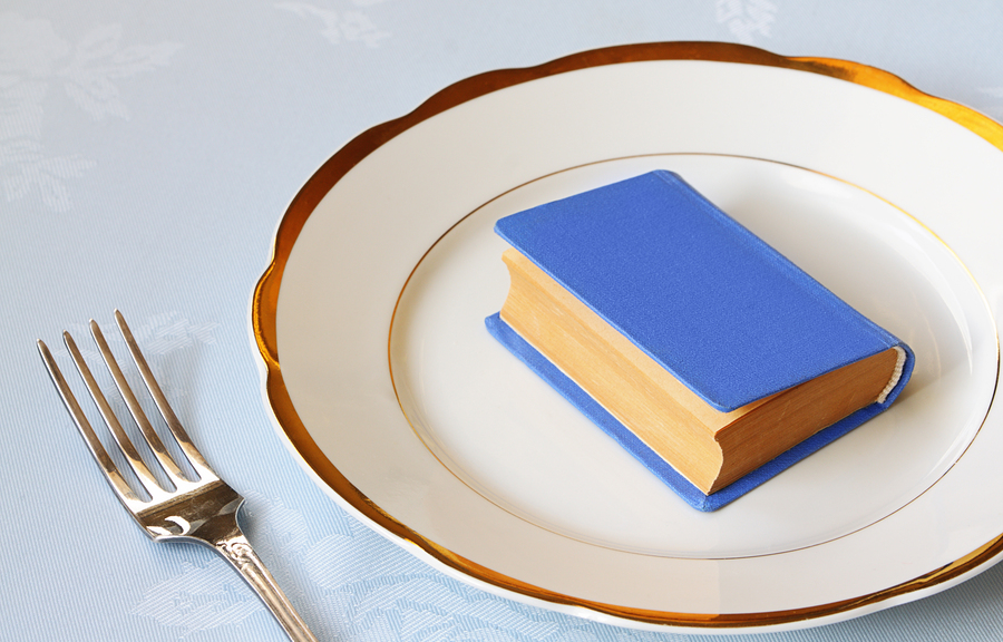 a book staged for dinner